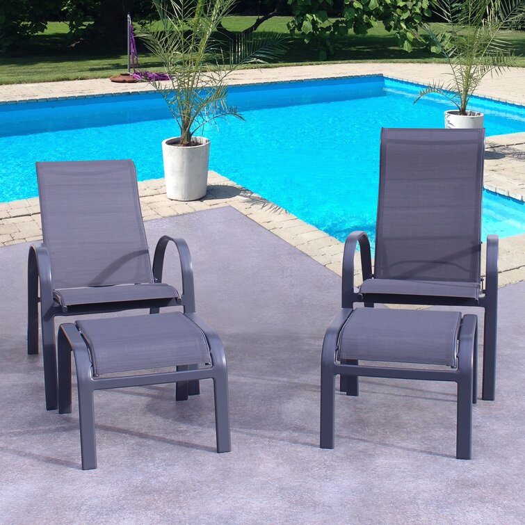 Reclining sling best sale patio chairs